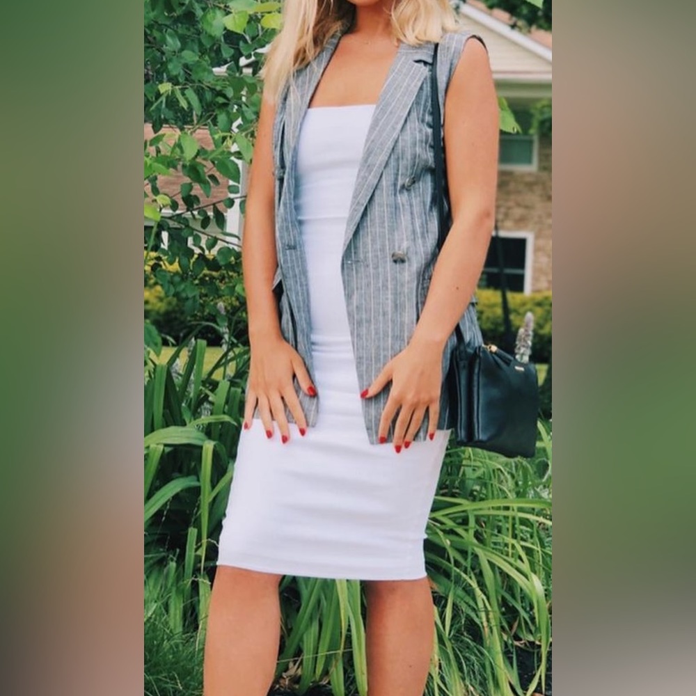 Bershka grey vest longline